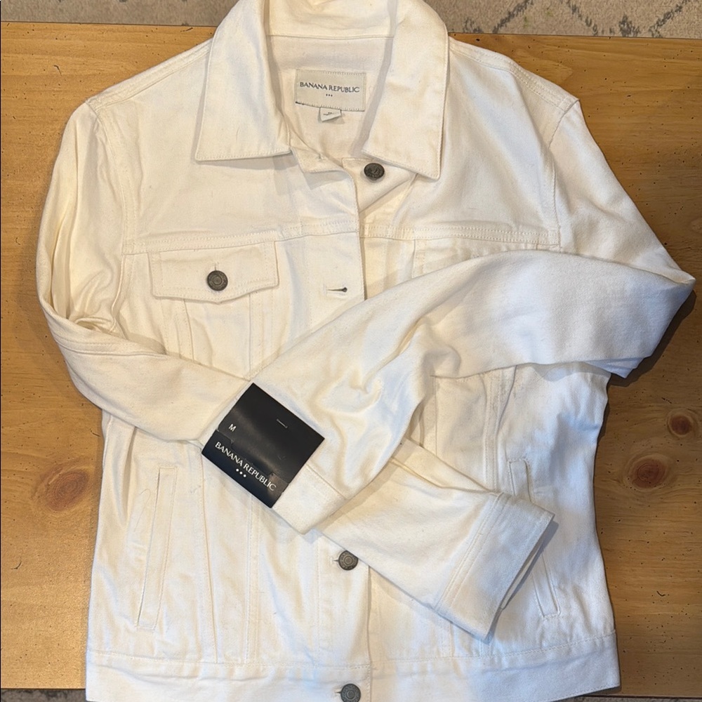 Banana Republic Cream Jean Jacket Classic Style